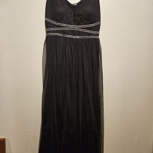 Chic Black Maxi Dress with Silver Accents